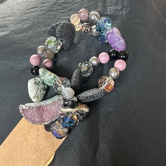 Dream Dust Hanging Charm (Amethyst, Moonstone And Moss Agate) - Picture 7 of 8